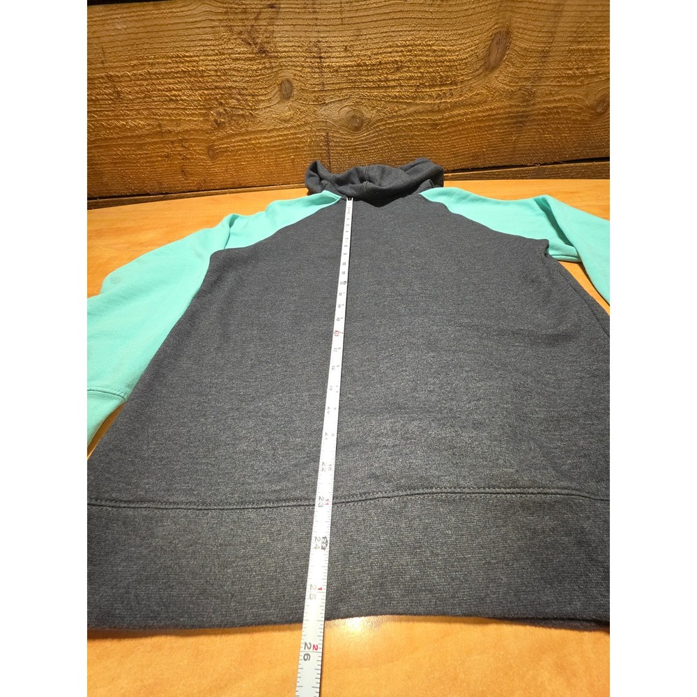Prairie Mountain Yellowstone National Park Hoodie Gray Mint Green Womens Large - Picture 7 of 7